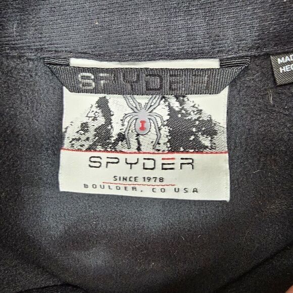 SPYDER Outbound 1/4 Zip Core Fleece Lined Pullover Sweater Mens Medium Black - Picture 3 of 6